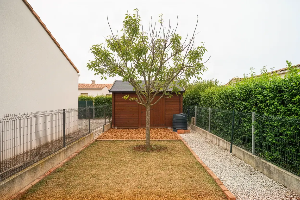 Arbre dépérissant dans un jardin à Boujan-sur-Libron