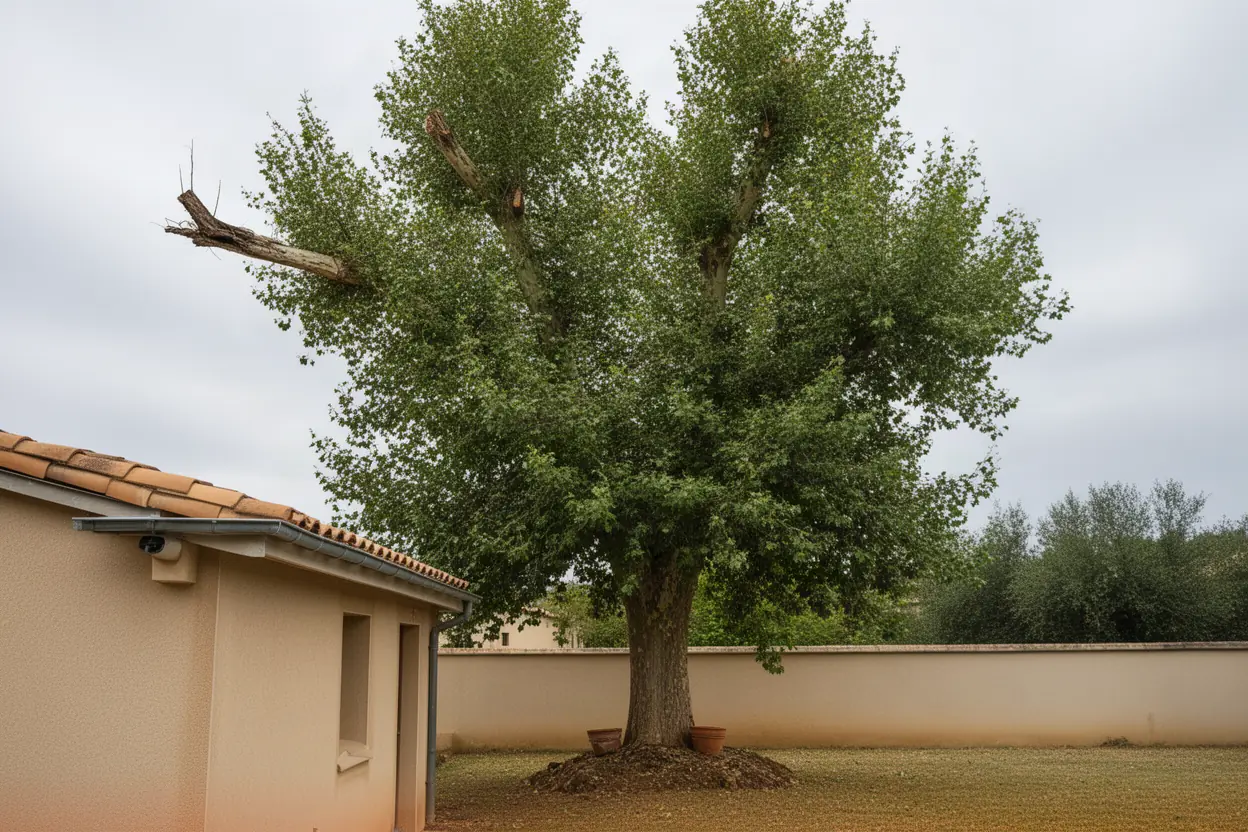 Platane chargé avant taille douce à Béziers