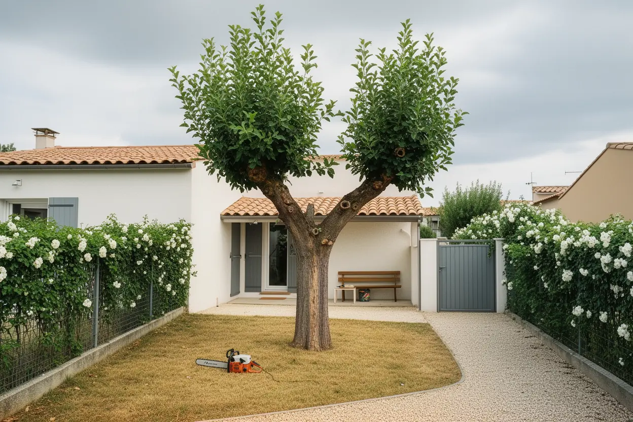 Arbre sécurisé après démontage ciblé à Sérignan