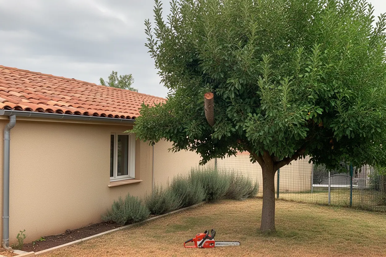 Toiture dégagée après élagage à Villeneuve-lès-Béziers