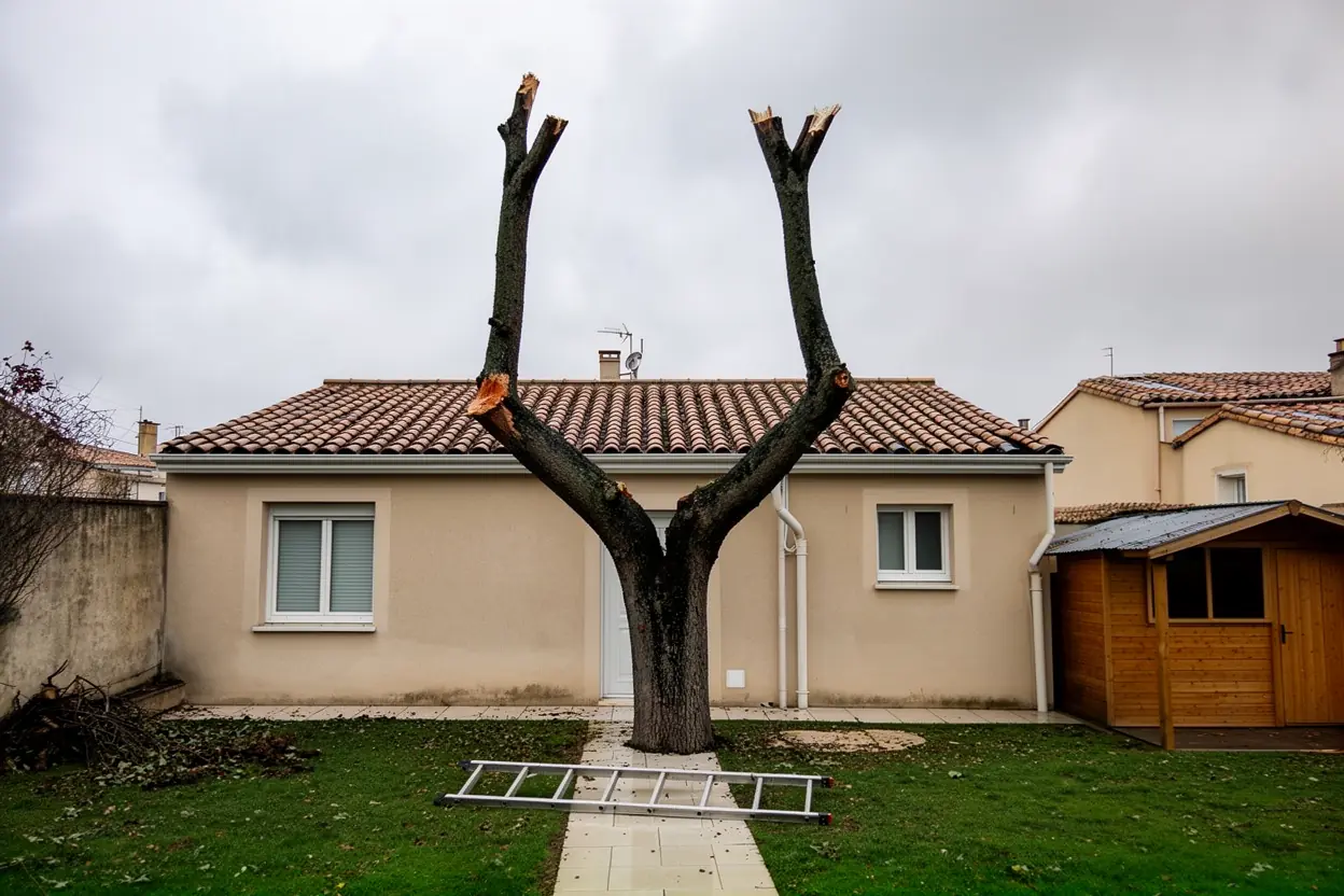 Toiture dégagée après élagage urgent à Béziers