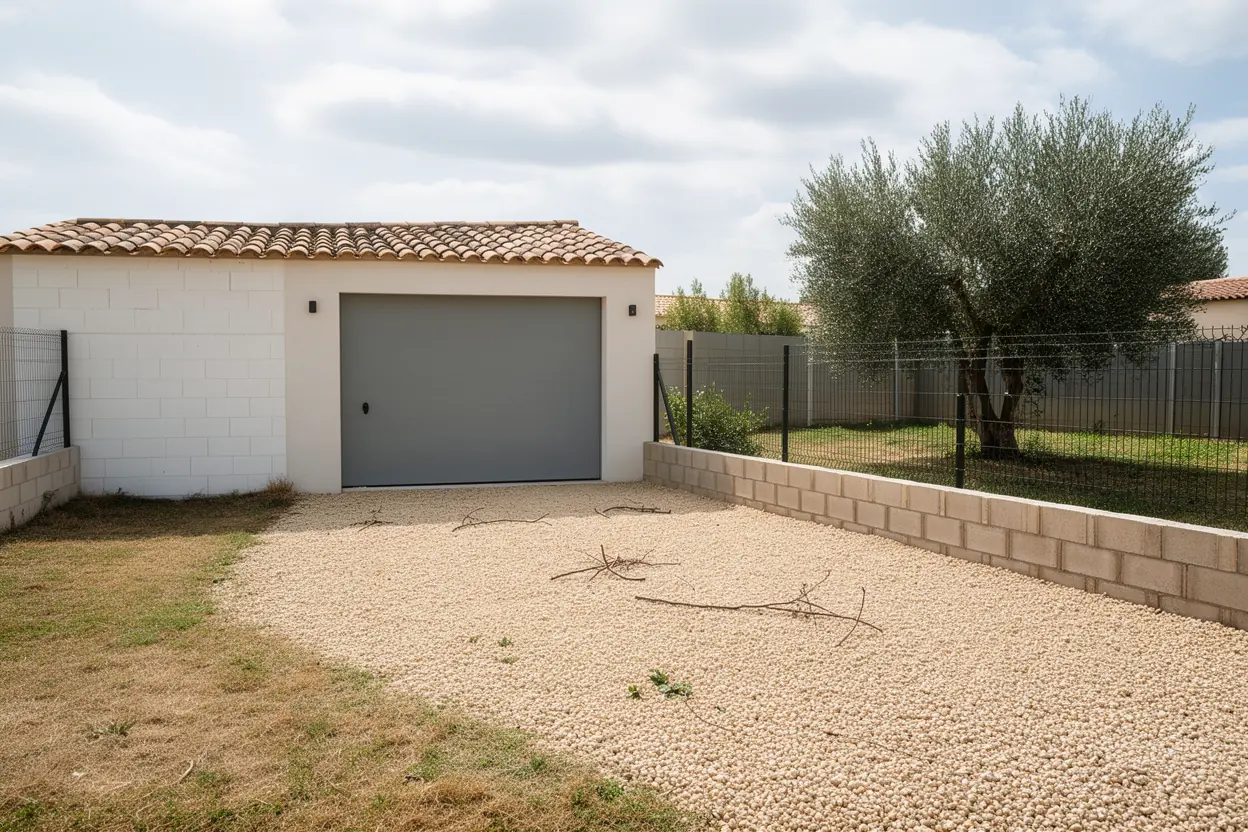 Terrain propre après évacuation à Cazouls-lès-Béziers